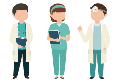 醫療團隊與照護示意插圖